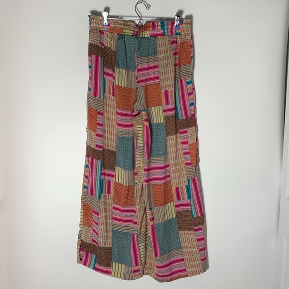 Rose & Olive Patchwork Printed Wide Leg Pants Women’s Size Medium - Picture 7 of 9
